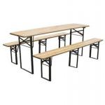 2.TRIEDA Set pivný DORTMUND Medium3, stôl 200x50x77 cm, 2x lavica 200x25x47 cm, drevo 27 mm  