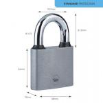 Lock Yale Y111B/38/121/1, padlock, iron, black, 38 mm, 3 keys