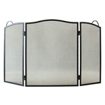 Stove fire screen, 60x95 cm, black