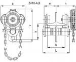 Single-girder carriage BRANO Z 420R-A 1.0 t, 3.0 m, profile 58-113mm