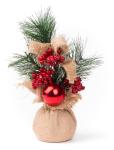 Decoration MagicHome Christmas, Branches in jute, with ball, 23 cm