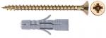 Screw and dowel Strend Pro PACK ZH 5x45/8x40, PZ, Zn, for hard material, universal, pack 15 pcs