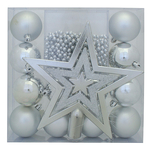 Decorations Xmas N3 6012, 14 pcs, M02 silver