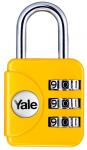 Lock Yale YP1/28/121/1, padlock, travel, with numerical combination, yellow