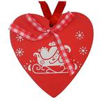Christmas decorations MagicHome, Red Heart, 10 cm, pkg. 5 pcs