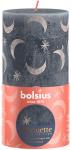 Candle Bolsius Rustic, cylindrical, Christmas, Slate Blue, 130/68 mm