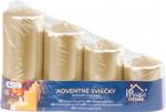 Candle MagicHome, Christmas, Advent, gold, 48 mm 60/80/100/120 mm, pack. 4 pcs