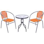 <p>Balcony set BRENDA, orange, table 72x59 cm, 2x chair 60x71 cm</p>