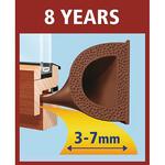 Door seal tesamoll® profile D, 9 mm, brown, 100 m