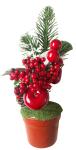 Decoration MagicHome Christmas, Branches in pot, with apple, 25 cm