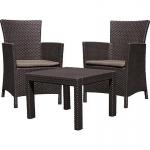 2.TRIEDA Set terasový Allibert ROSARIO, brown/warm taupe, stôl, 2x kreslo 