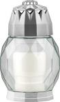 Candle Bolsius 2D Diamond Trasp, silver, for grave, with refill 24 h