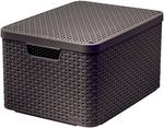 Laundry basket Curver® STYLE2 LID L, dark brown, 45x25x33 cm, with lid