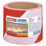 Tape tesa® SIGNAL, 80 mm, red/white, L-100 m