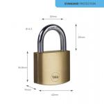 Lock Yale Y110B/40/122/2, Standard Security, padlock, 40 mm, 3 keys