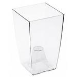 Flower pot FINEZJA, 125x125x200 mm, limpid transparent
