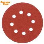 Sanding disk GermaFlex KND 125 mm, A100, 8 holes, Velcro