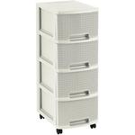 Chest of drawers Curver® KNIT 4x10L, Oasis white, 26x35x68 cm