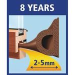 Door seal tesamoll® profile P, 9 mm, brown, 100 m