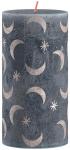 Candle Bolsius Rustic, cylindrical, Christmas, Slate Blue, 130/68 mm