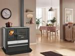 Panonia stove, grey, right outlet