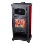 Stove Thalia Cucina, burgundy, 8.3 kW, 120 cm, cast iron/chamotte
