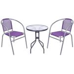 <p>Balcony set BRENDA, purple, table 72x59 cm, 2x chair 60x71 cm</p>