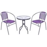 <p>Balcony set BRENDA, purple, table 72x59 cm, 2x chair 60x71 cm</p>