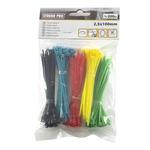 Set of nylon cable ties 100x2,5 mm, 200 ks, multicolor