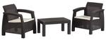 Terrace set CAYMAN, Mocca beige, table, armchair 1+1