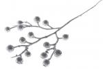 Decorative branch GliBerries. silver, 28cm, 6 pcs