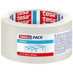 Tape tesa® BASIC, packing, transparent, 50 mm, L-66 m