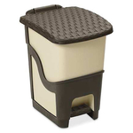 Trash bin DEAhome Rattan 18 lit, milk, pedal