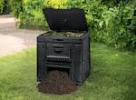 Composter Keter® 17186362, 470 L, 79x79x79 cm, black, with base