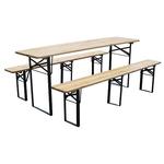 Beer set DORTMUND Standard3, table 175x46x77 cm, 2x bench 175x23x47 cm, wood 25 mm