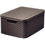 Laundry basket Curver® STYLE M LID, Dark brown, 38x29x17 cm, with lid