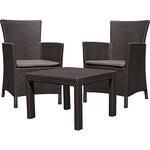 Terrace set Allibert ROSARIO, brown/warm, table, 2x armchair